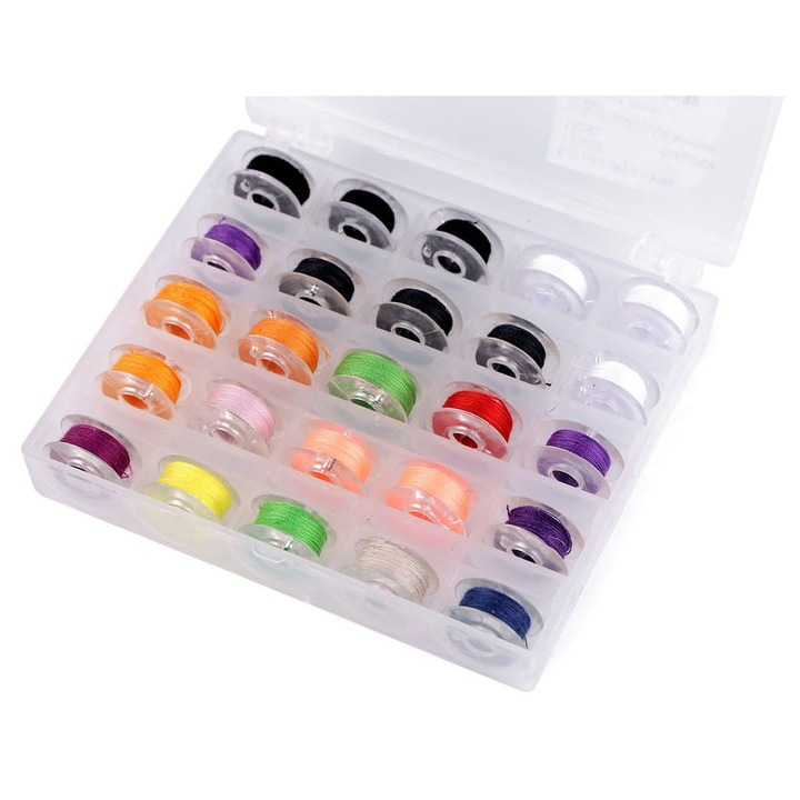 Cutie depozitare , Kufer, 25 spule, transparent, 10x12cm