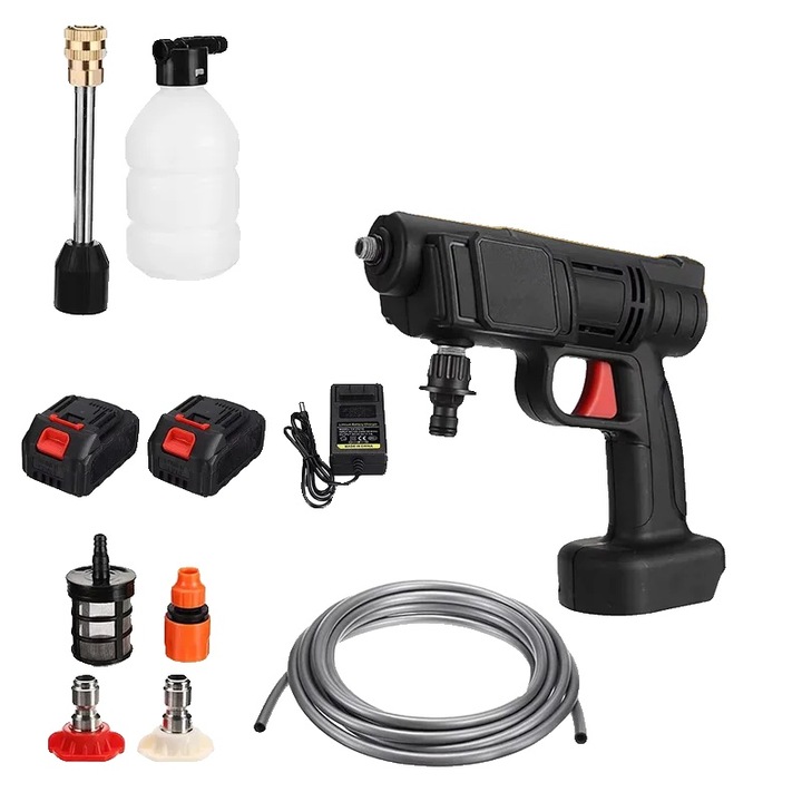 Aparat de spalat cu presiune electric, 30 bar, 1000W, cu 2 baterii, 30x25x12cm