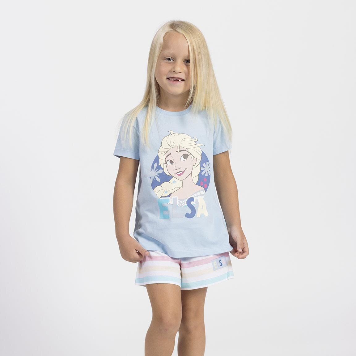 Pyamas Elsa Pijama de vara cu maneca scurta din bumbac, Frozen Elsa Disney Albastru ...
