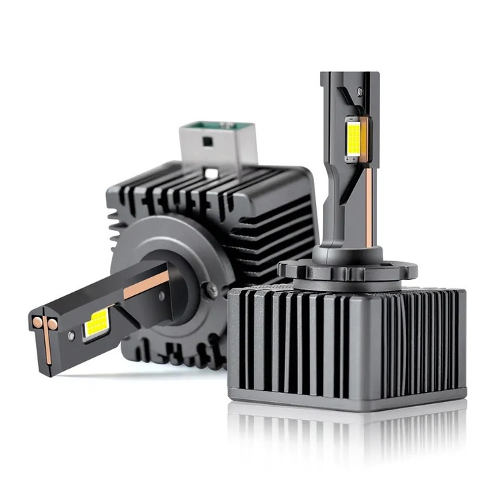 2 db-os LED D1S autóizzó készlet, Xenon típus, Canbus, 80W/készlet, 6000 K, alumínium radiátor, IP68, plug & play