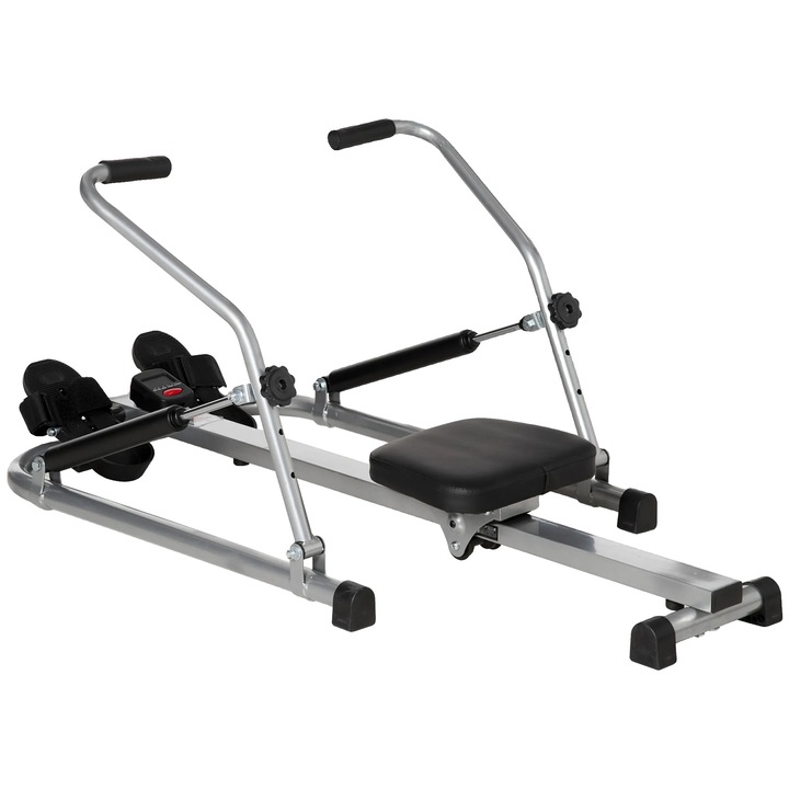 Aparat de vaslit pliabil, rezistenta reglabila, monitor digital, negru/argintiu