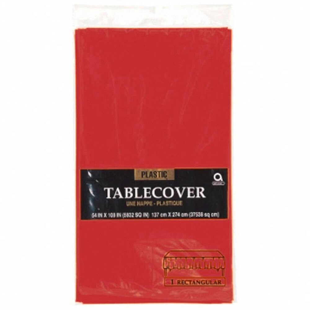 Fata de masa din plastic rosie, Amscan, 1 buc