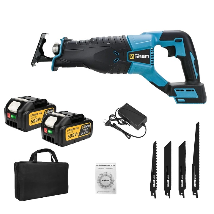 Fierastrau reciprocant, 3000W, 10000 SPM, 2 baterii