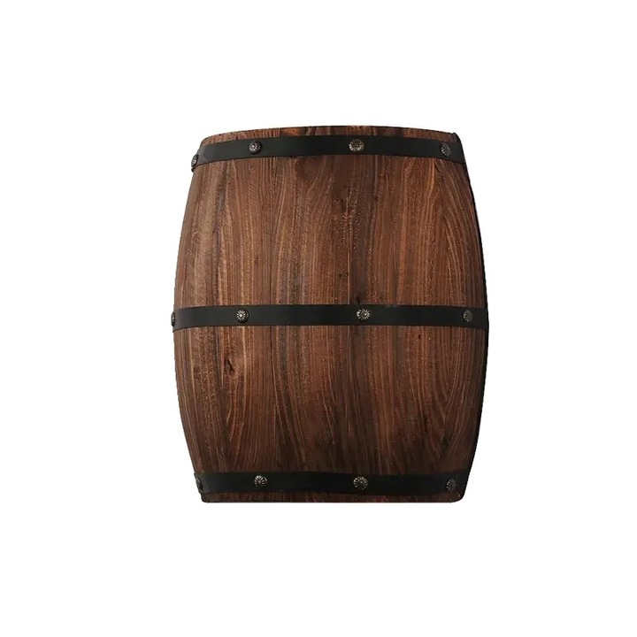Aplica de perete, design rustic, lemn + metal, doua surse de lumina, 24x29cm