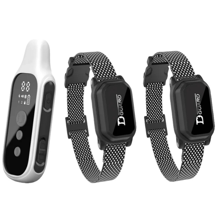 Zgarda electronica pentru dresaj caini, Beep si vibratie, 600-900 metri, nylon negru, ajustabil