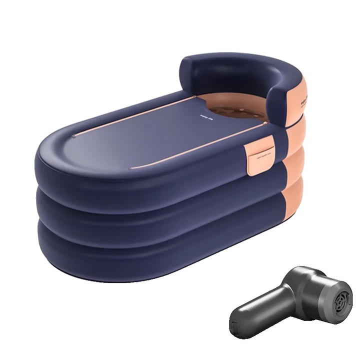 Надуваема вана, PVC, сгъваем дизайн, за вътрешна употреба, синьо/оранжево