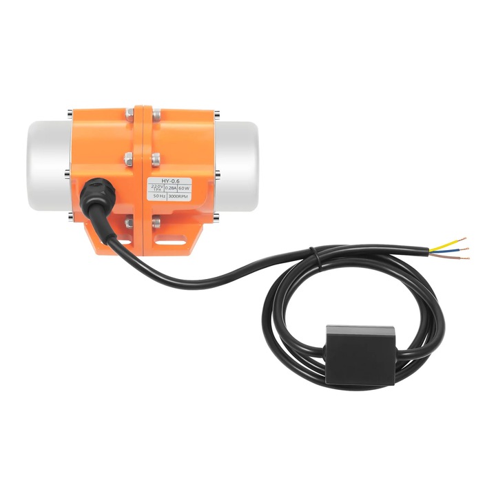 Motor de vibratii 60W, Single Phase, Asincron, Auto-racire, pentru Aplicatii Industriale Diverse, Culoare Portocaliu