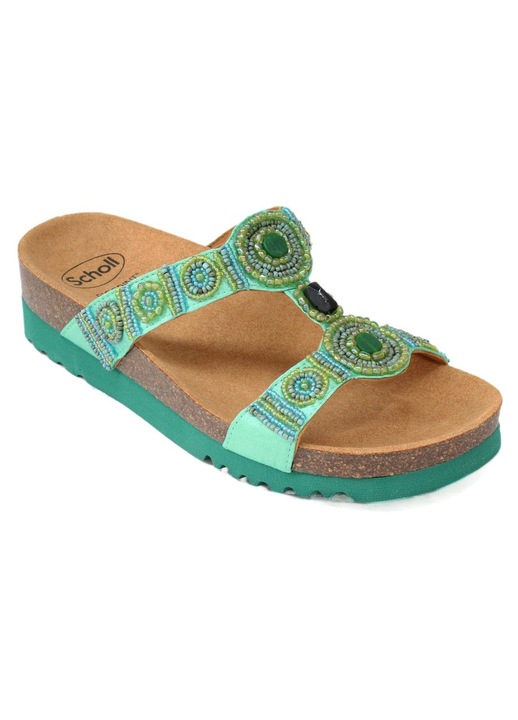 Scholl New Bogota Wedge smaragdzöld női bioprint papucs F26607-2442 Méret 37