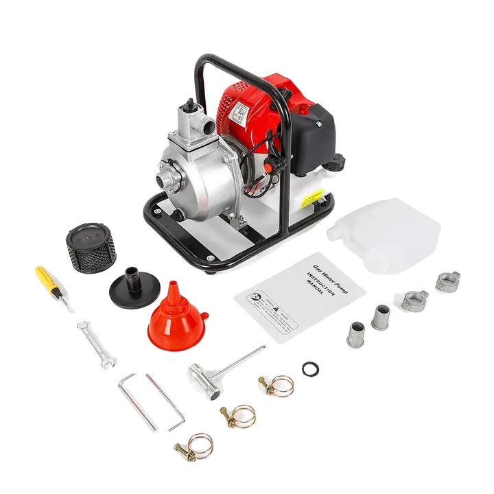 Помпа за прехвърляне на вода, 1.25KW, 135 л/мин, 30 м, 36 x 28 x 32 см, сребриста / червена