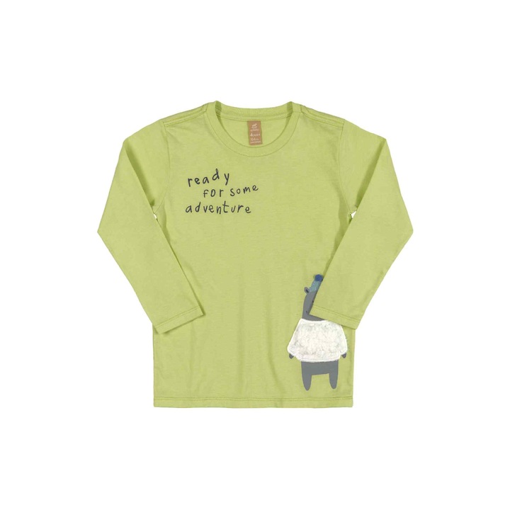 Bluza pentru copii, Up Baby, cu maneca lunga, bumbac, verde