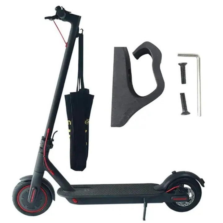 Kit travel Urban Prime, 2x protectie display, 1x carlig pentru trotinete electrice, Negru