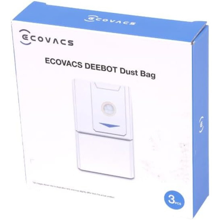 Set 3 rezerve saci antibacterieni praf Ecovacs compatibil cu T30 PRO OMNI / T30 OMNI, Alb