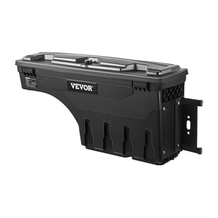 Cutie de depozitare pentru camion, VEVOR, capac cu incuietoare, impermeabila, organizare unelte, Pentru Dodge Ram, 76x22x39cm, neagra