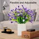 Set 10 Flori artificiale crin Calla, ZGGZERG, Reglabil, Rezistente la UV, Care nu se decoloreaza, Aspect simulat, Usor de intretinut, Reutilizabil, Pentru aranjamente florale, Home Decor, Nunti DIY, Plastic, Plastic, Inaltime 34-38cm, Violet