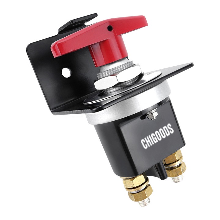 Общ контактен превключвател, със заключваща плоча, 500A Висок ток, 12V - 48V, Водоустойчив, Chigoods, за кола, камион, кемпер, яхта, лодка