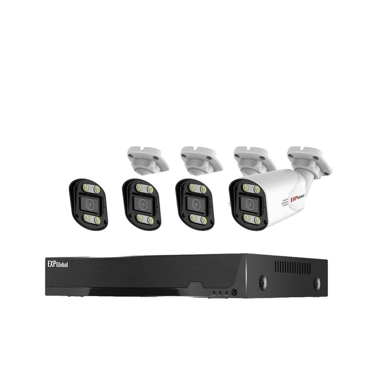 Kit Supraveghere full HD 1080P cu 7 Camere Exterior 80m + DVR 8 canale video / 1 canal audio