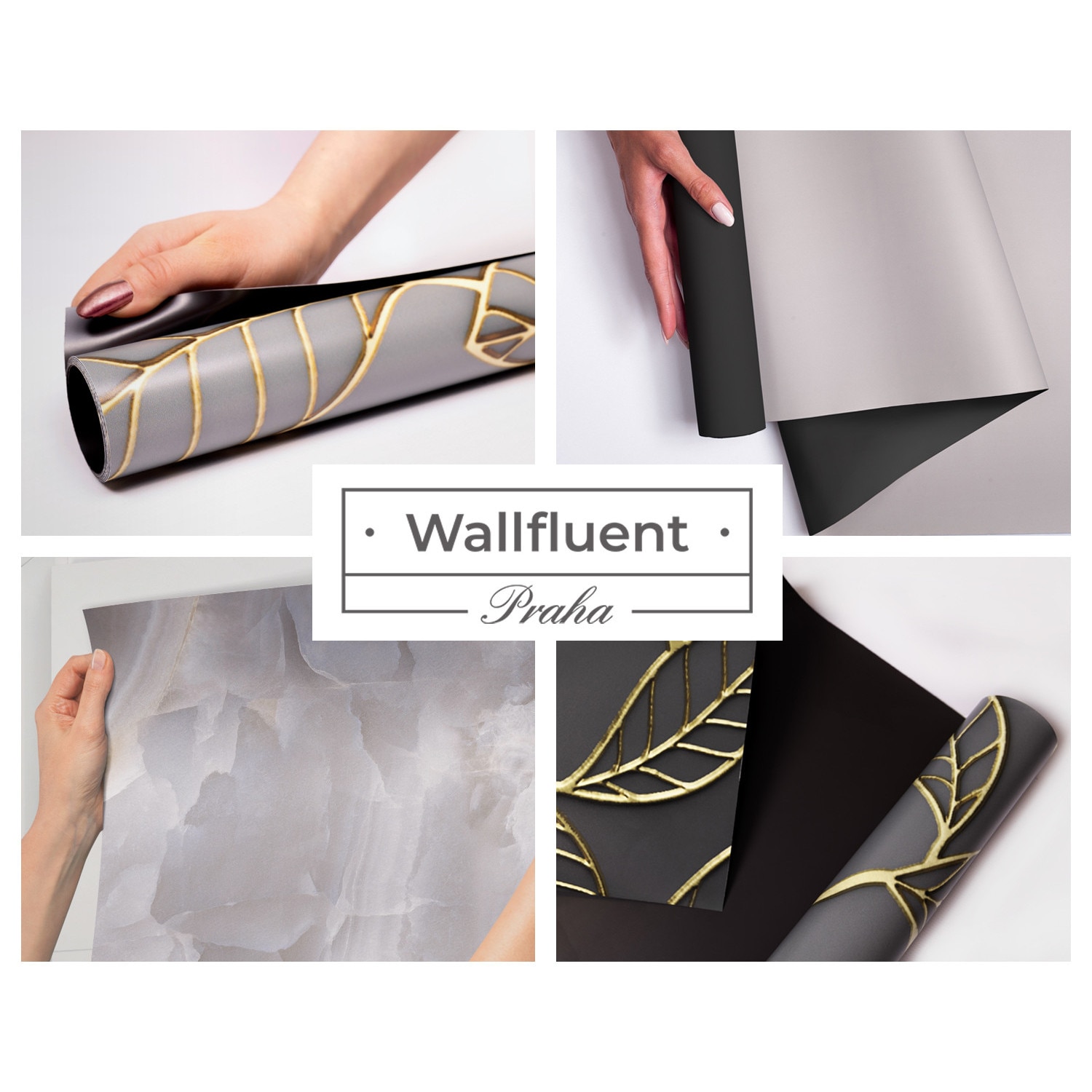 Folie magnetica pentru frigider, Wallfluent, Textura metalica