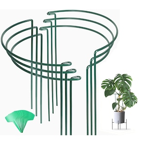 Pachet de 6 tarusi de sustinere a plantelor, colivie si suport pentru bujori, tarusi de flori cu 10 etichete pentru plante, bete de gradina pentru colivie de sustinere a bujorilor, pentru rosii, hortensii, trandafiri, sarma pentru flori (40x25cm)