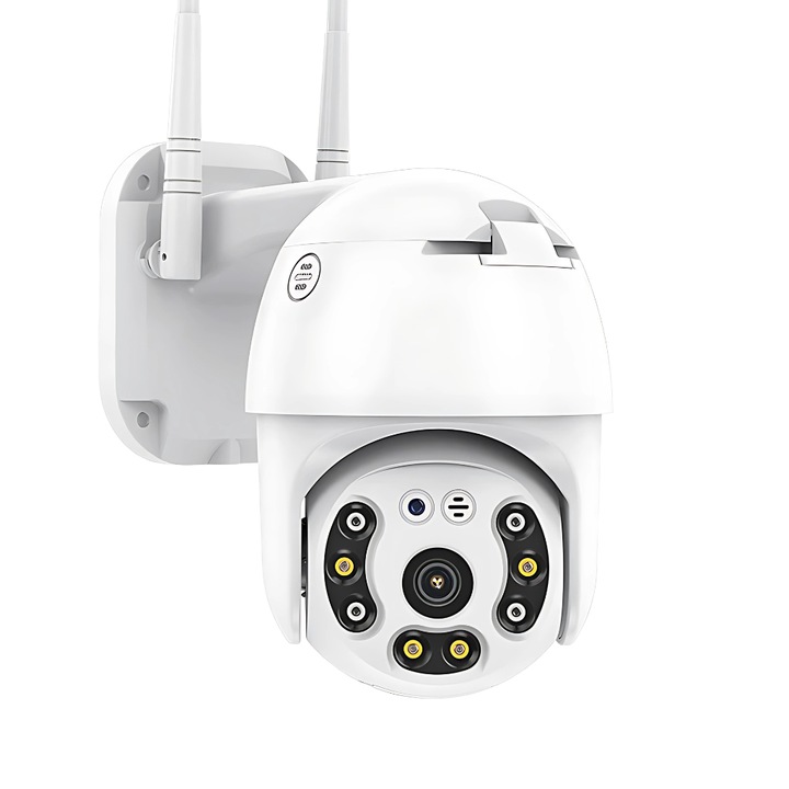 Blasko Външна WiFi камера за видеонаблюдение 360° Full HD, IP65, Детектор на движение, Нощно виждане, Двупосочно аудио