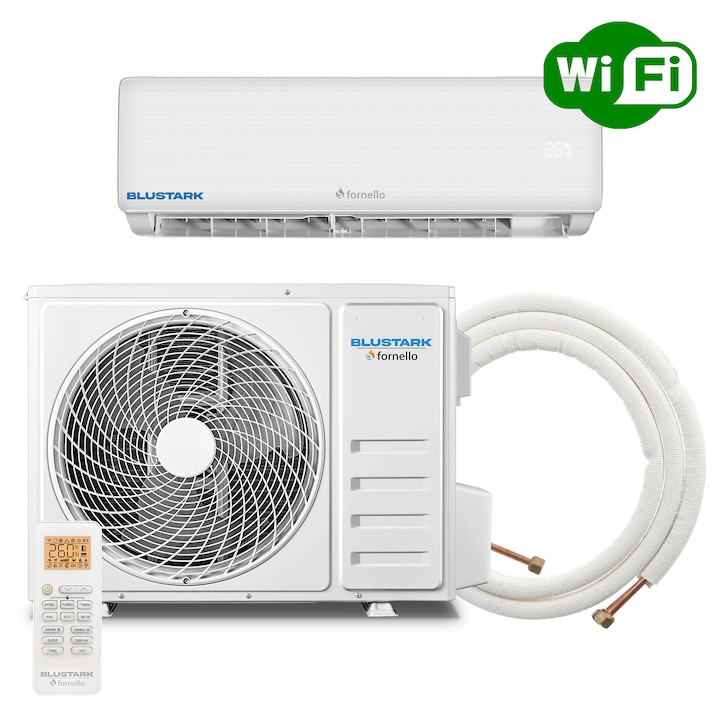 Aer conditionat Fornello BluStark FAN 09 CB, 9000 BTU, clasa energetica A++, WI-FI, cu kit de instalare inclus