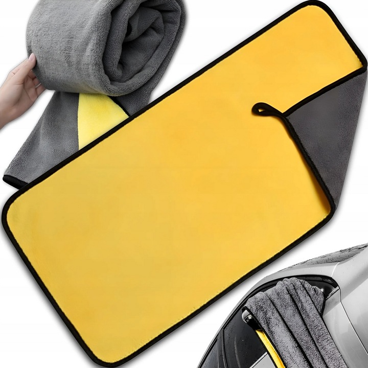 Prosop din microfibra, Zola, absoarbe si usuca rapid, 60 x 30 cm, gri-galben