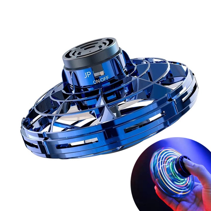 Interaktív játék, forgó bumeráng, kék, 8x8cm