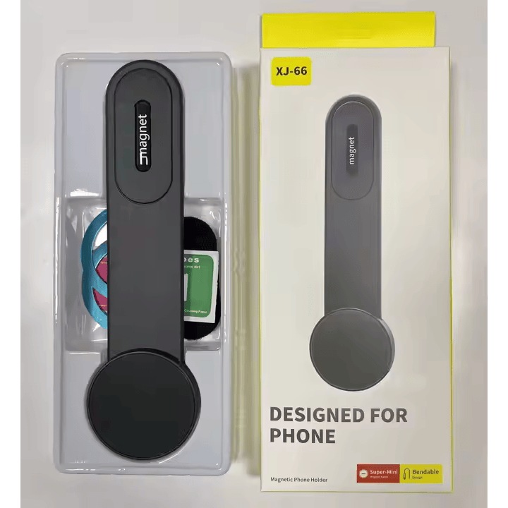 Suport auto magnetic Circuit4Life cu incarcare wireless, fixare autoadeziva, rotatie 360, aluminiu, negru