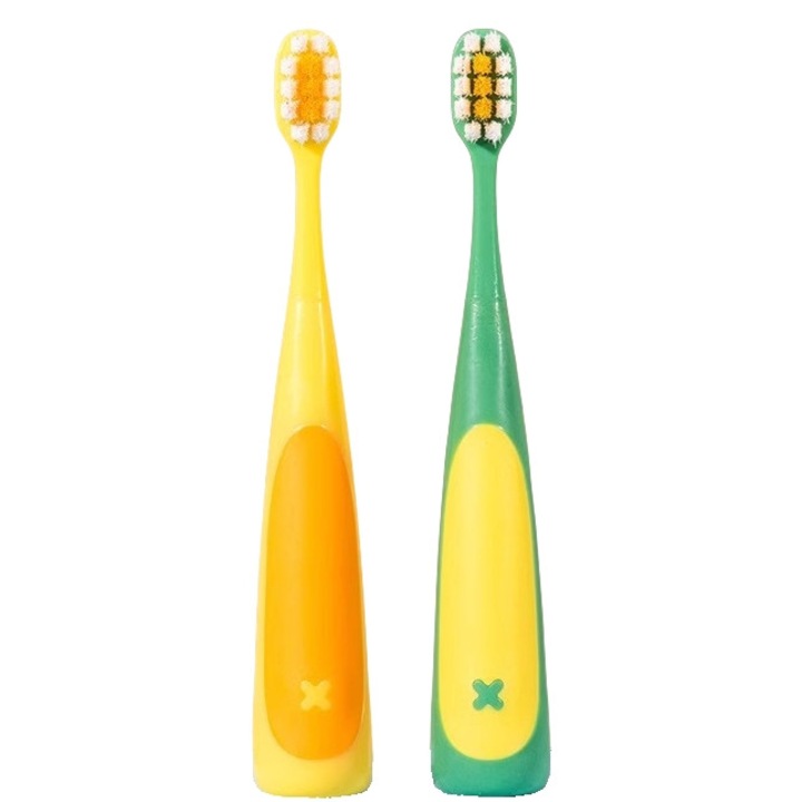 2 db-os dinoszauruszos fogkefe készlet, puha, 0,12 mm, többszínű