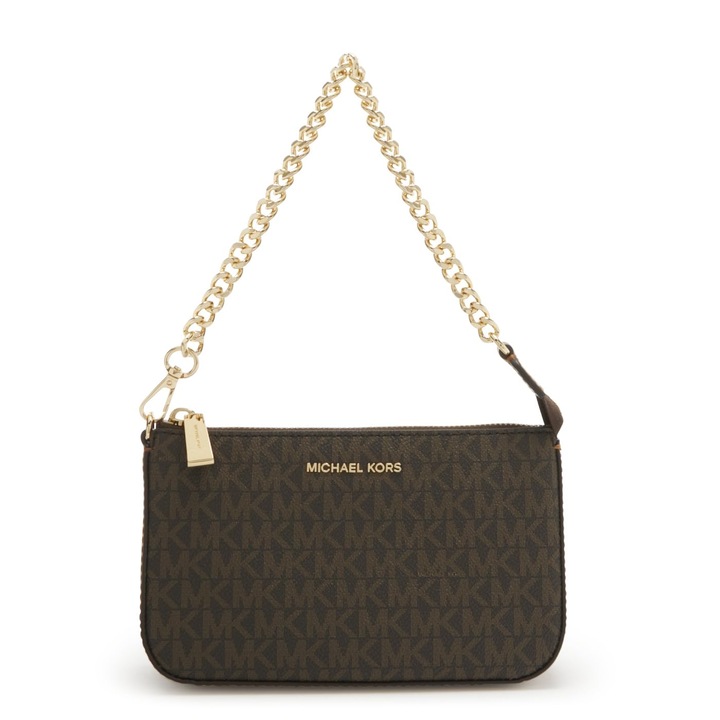 Geanta Michael Kors Md Chain Pouchette Pentru Femei, Maro Inchis