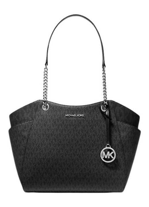 Michael Kors Jet Set Travel nagy láncos válltáska (fekete/ezüst), fekete