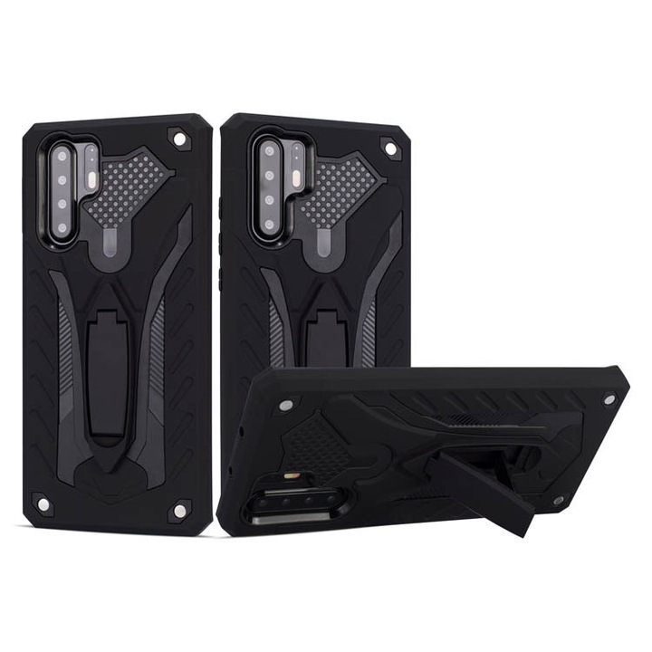 Кейс G-TechShield, съвместим с Samsung Galaxy S21 FE, Armor Antishock, 360 Defender, подобрена защита, стойка, тъмносиньо черно