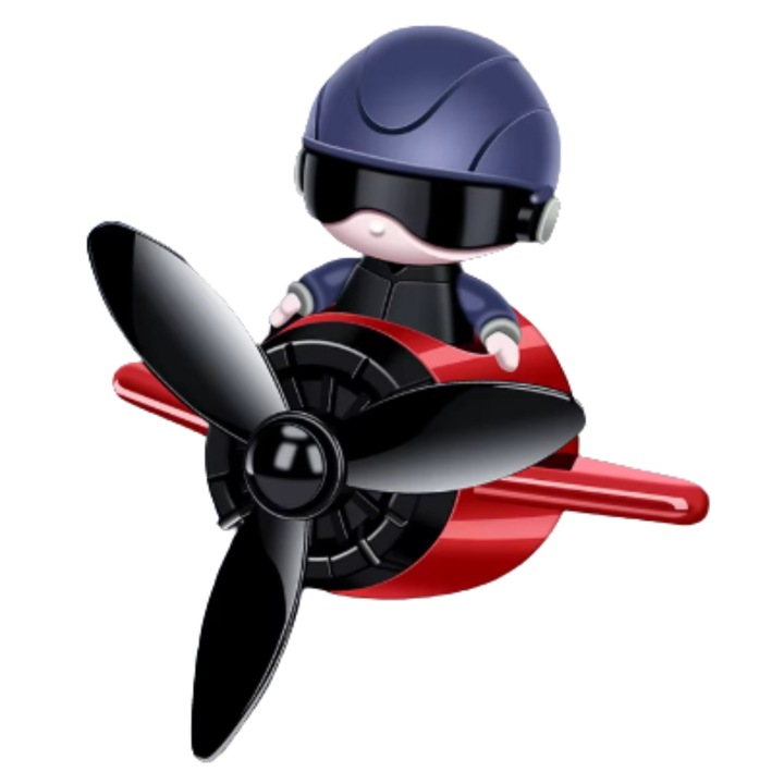 Repülőgépes autóillatosító, 3 illat, piros, méretek 10x9x6 cm