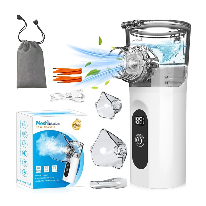 Професионално аерозолно устройство, USB-C кабел, включен калъф за носене, бяло