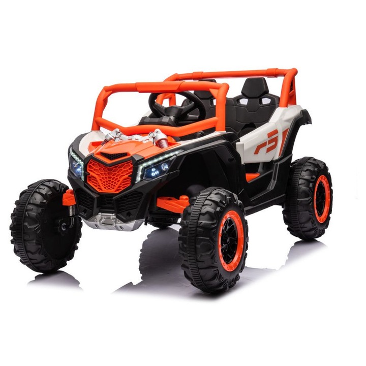 Masinuta electrică pentru copii, Kinderauto Warrior 4x 30W, 12V, 7Ah, portocalie, 111x70x63cm, control parental prin telecomandă