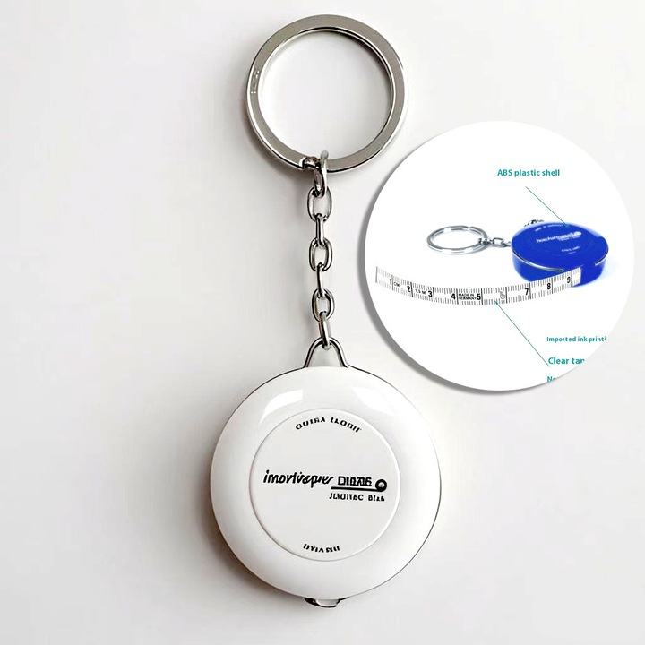 Ruleta retractabila 150cm, rulete de masurat mini, cu breloc pentru portabilitate, plastic si fibra de sticla, unelte de masura, dubla scara 60inch, masurarea corpului, flexibila, durabila, marcaje mari，alba