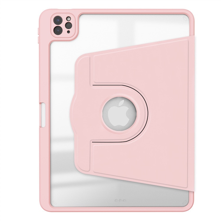 Carcasa inteligenta pentru Apple iPad Air 13 2024/Pro 2022/2021/2020/2018 12.9-inch, Agri Tri-Fold Stand Style 360 ° Rotire unghi reglabil, Stylus Suport, Auto Wake / Sleep Function, subtire si usor, Roz