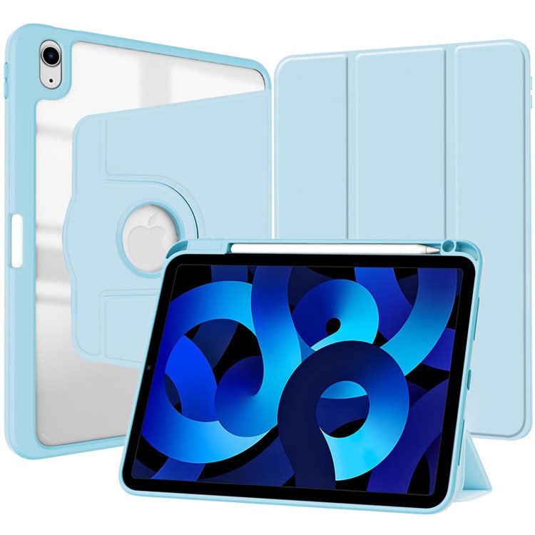 Carcasa inteligenta pentru Apple iPad Air 13 2024/Pro 2022/2021/2020/2018 12.9-inch, Agri Tri-Fold Stand Style 360 ° Rotire unghi reglabil, Stylus Suport, Auto Wake / Sleep Function, subtire si usor, albastru cerulen