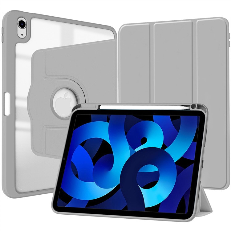 Carcasa inteligenta pentru Apple iPad Air 13 2024/Pro 2022/2021/2020/2018 12.9-inch, Agri Tri-Fold Stand Style 360 ° Rotire unghi reglabil, Stylus Suport, Auto Wake / Sleep Function, subtire si usor, Gri