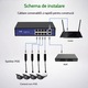 Разделител Gigabit PoE 48V към 12V, 1.2A, DC конектор, черен