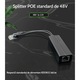 Разделител Gigabit PoE 48V към 12V, 1.2A, DC конектор, черен