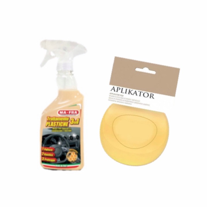 Tratament 3 in 1 plastic MA-FRA, 500 ml cu Burete Profesional aplicator