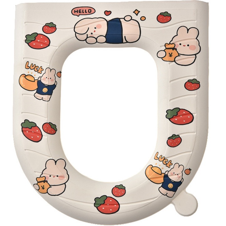 Husa pentru capac WC, GUIXUAN, EVA, instructiuni de montare incluse, marime universala, Alb