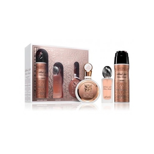 Set cadou parfumuri Lattafa Fakhar Femme 3PCS, flori de portocal