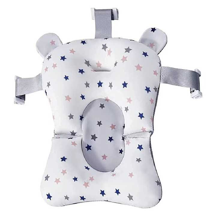 Pernuta cadita pentru copii, AYSTOAYS®, atasabila la cadita, Design Ergonomic, multifunctionala, 43x30 cm, Alb