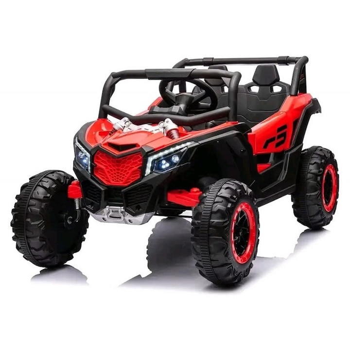 ATV electric Kinderauto Warrior, 4 motoare 30W, roti moi, culoare roșie, 111x70x63cm