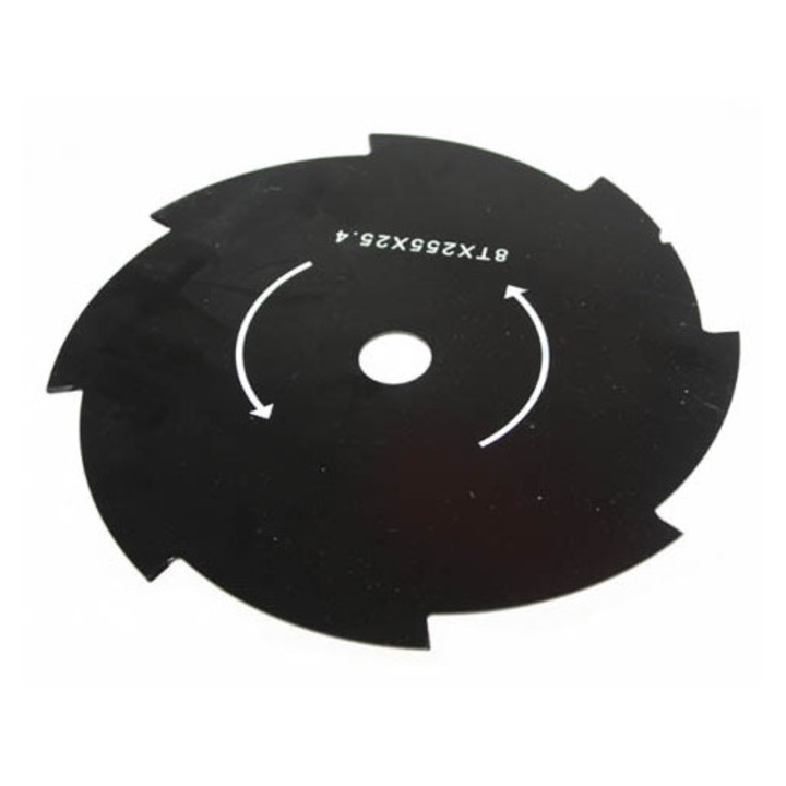 8 fogú bozótvágó penge 8 acél pengével, 255 mm átmérőjű, bokrok és cserjék vágásához