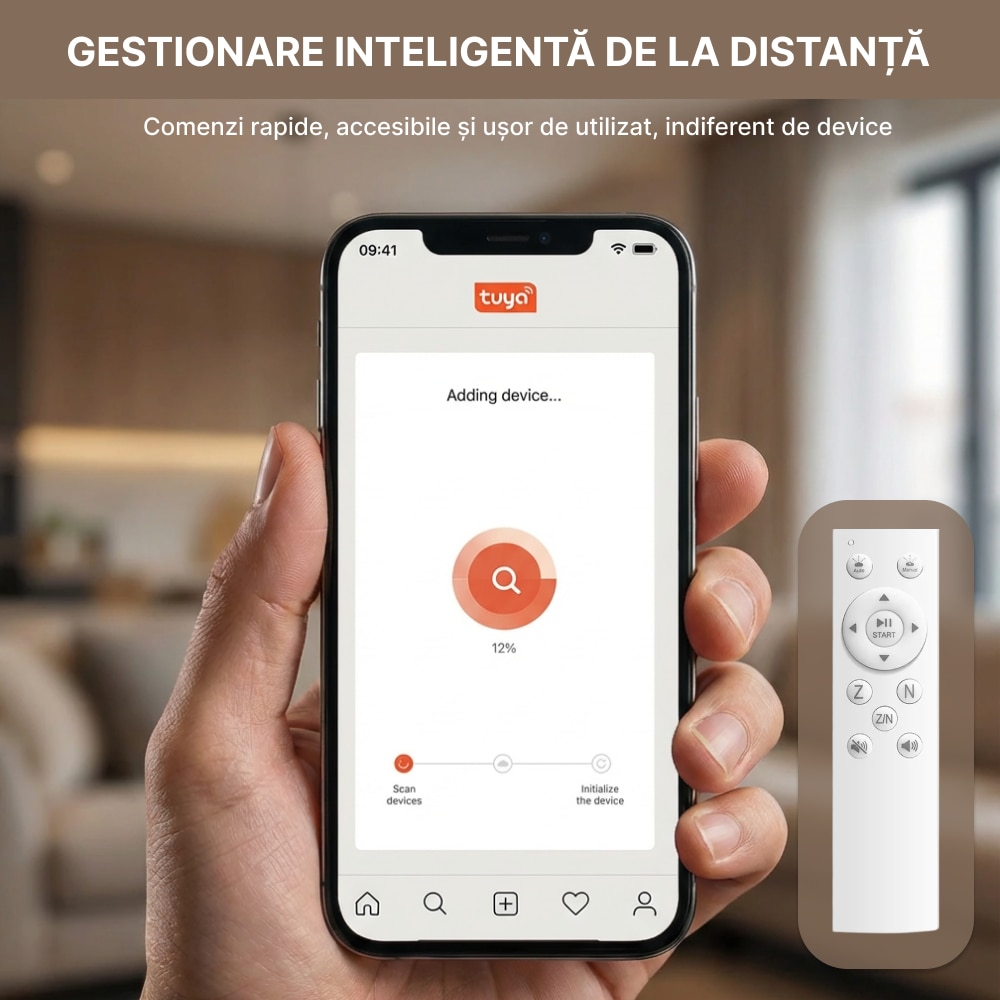 Robot Aspirator De Geamuri IMA Trend®, Aplicatie Tuya, Robot Geamuri cu Detectare Automata A Marginilor, Pulverizare Ultrasonica, Control Prin Aplicatie Si Telecomanda, 3 Moduri De Lucru, Rezervor Dublu 60ml, UPS 30 Minute, 2700Pa, 72W, Alb