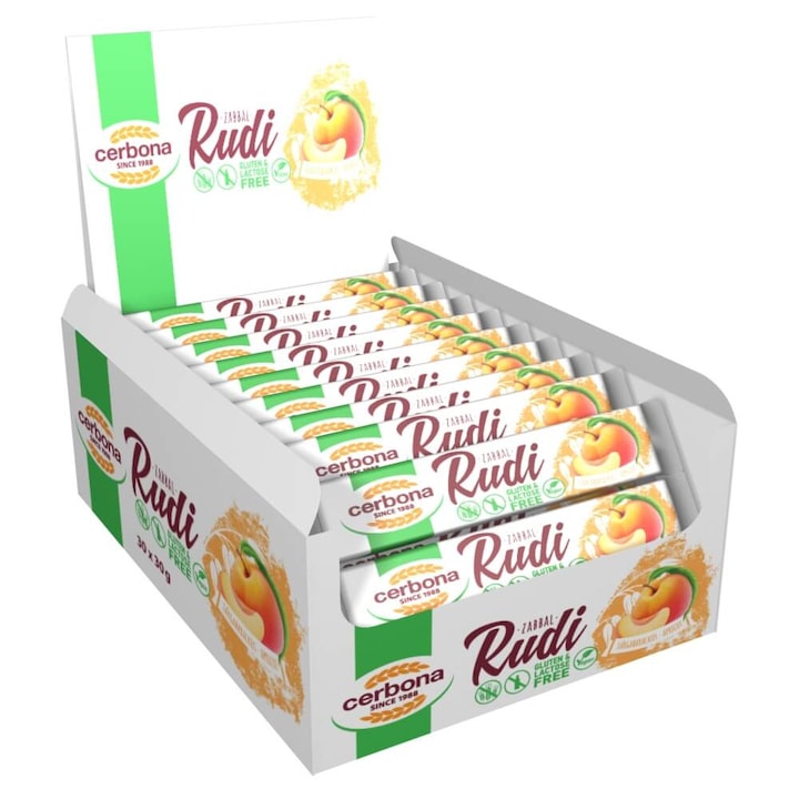 Cerbona Rudi zabbal, Sárgabarackos töltelékkel laktóz- és gluténmentes 30 x 30 g / 30 db