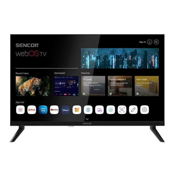 Sencor LED TV 61 cm 24" SLE 24S803B, HD Ready, Smart TV, WiFi, CI