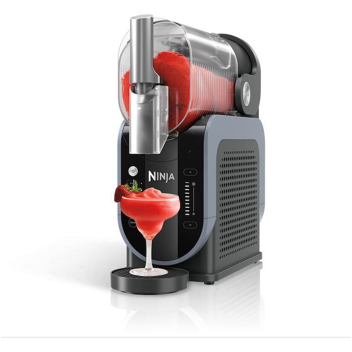 Уред за ледени напитки Ninja Slushi FS301EU, 2.5 л, 5 предварително зададени програми, Ледени напитки за 30 мин, 7 порции, Сив/Син